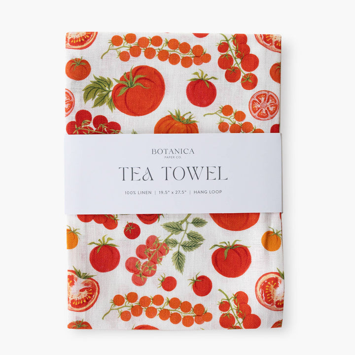 Heirloom Tomatoes Linen Tea Towel