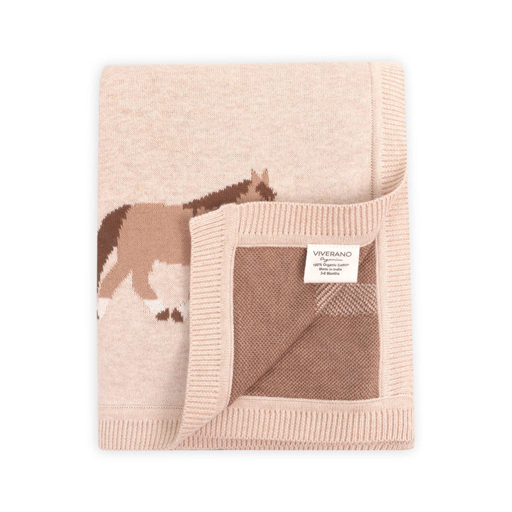 Pony Snuggles Organic Cotton Knit Blanket