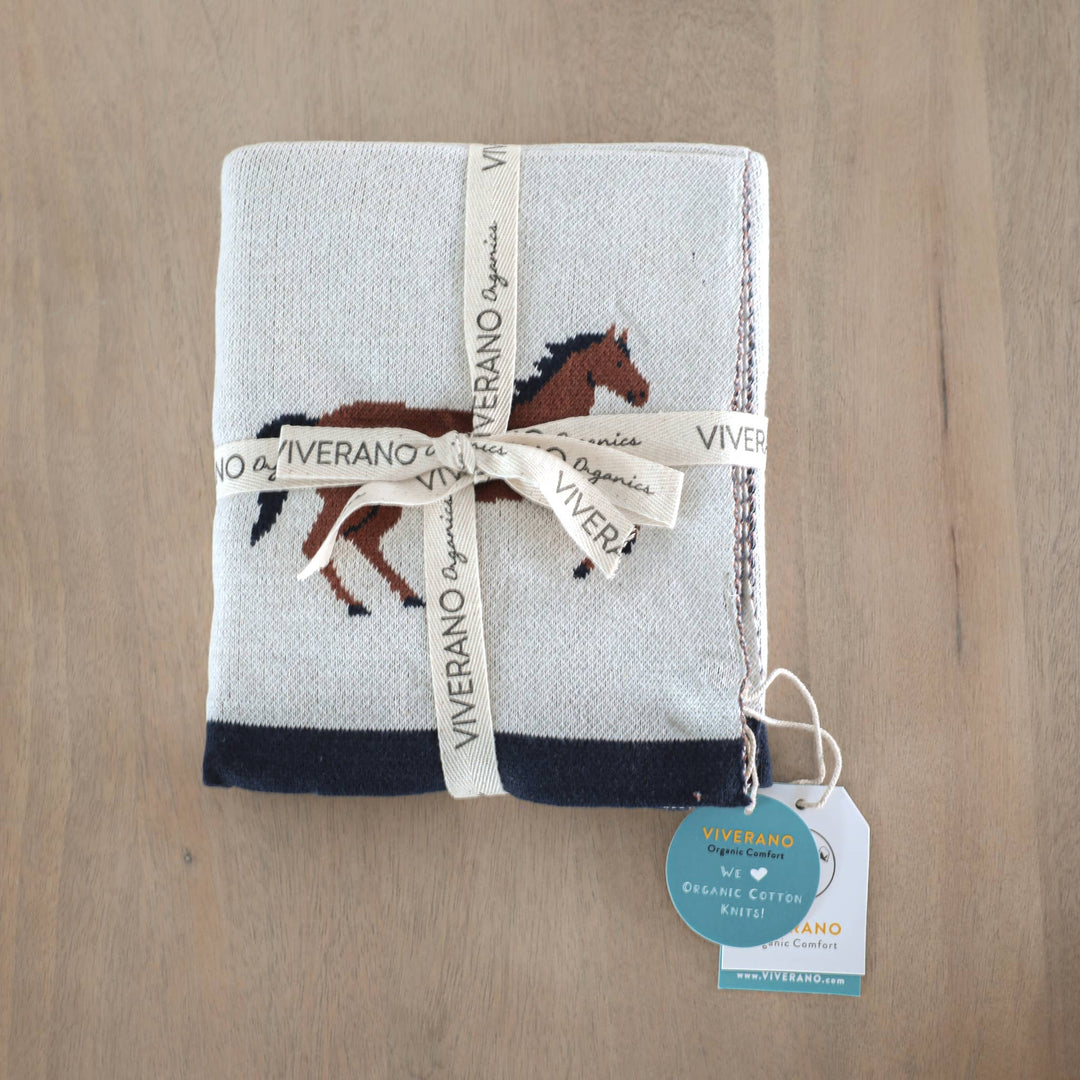 Horse Organic Cotton Baby Blanket
