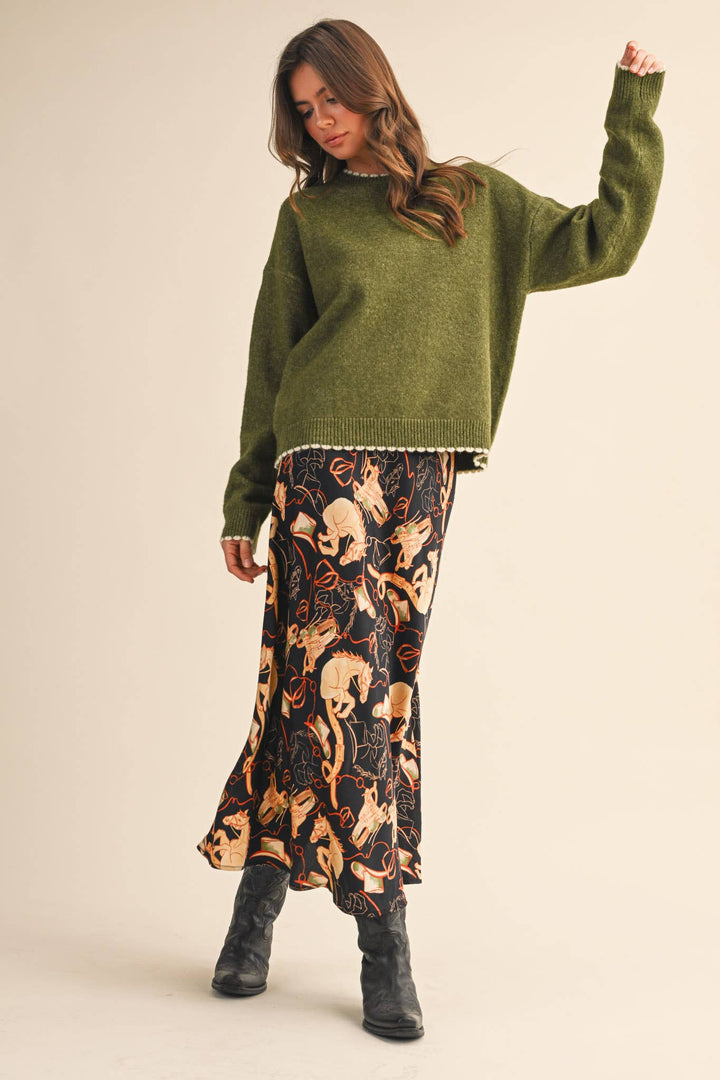 Knit Scalloped Edge Sweater