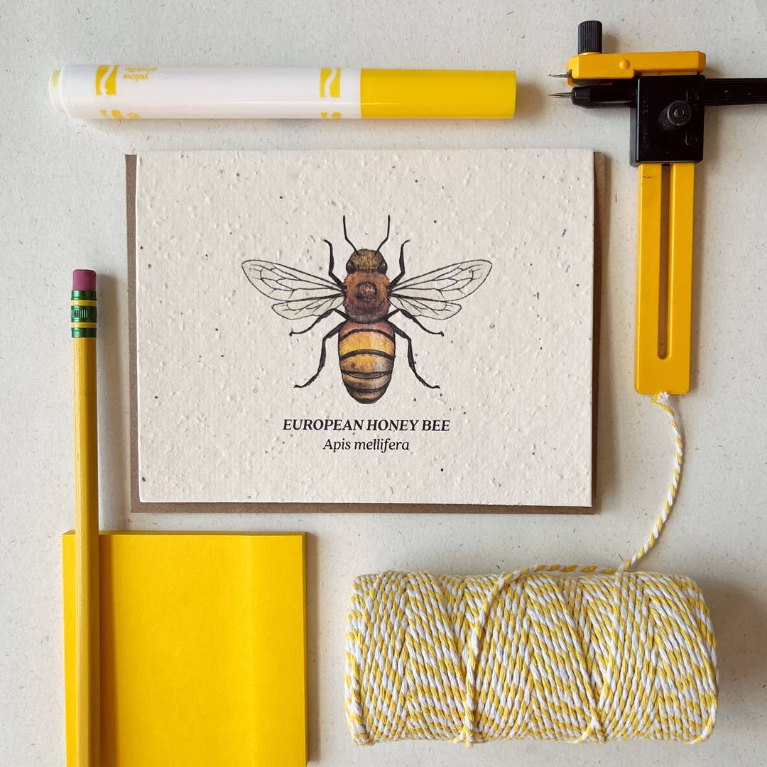 Honey Bee Plantable Wildflower Seed Card: No Sleeves