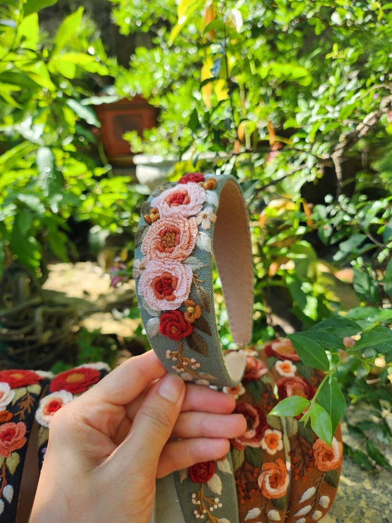 Fall 3D Embroidered Headband