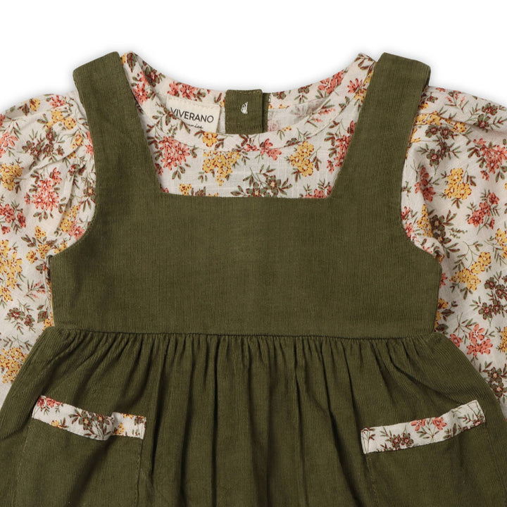 Lilith Floral Baby Pinafore Dress & Bloomer