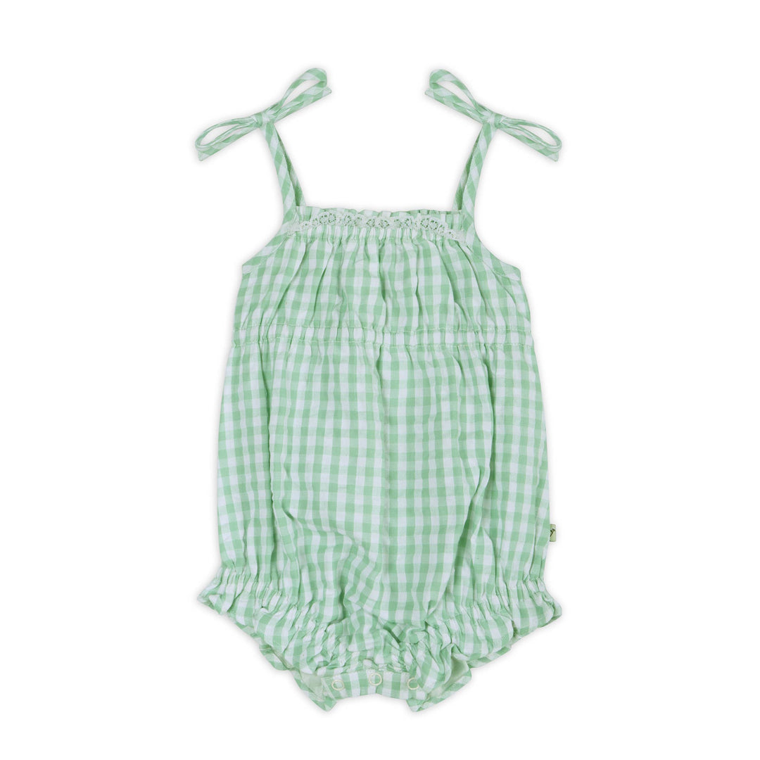 Forest Gingham Baby Romper + Headband