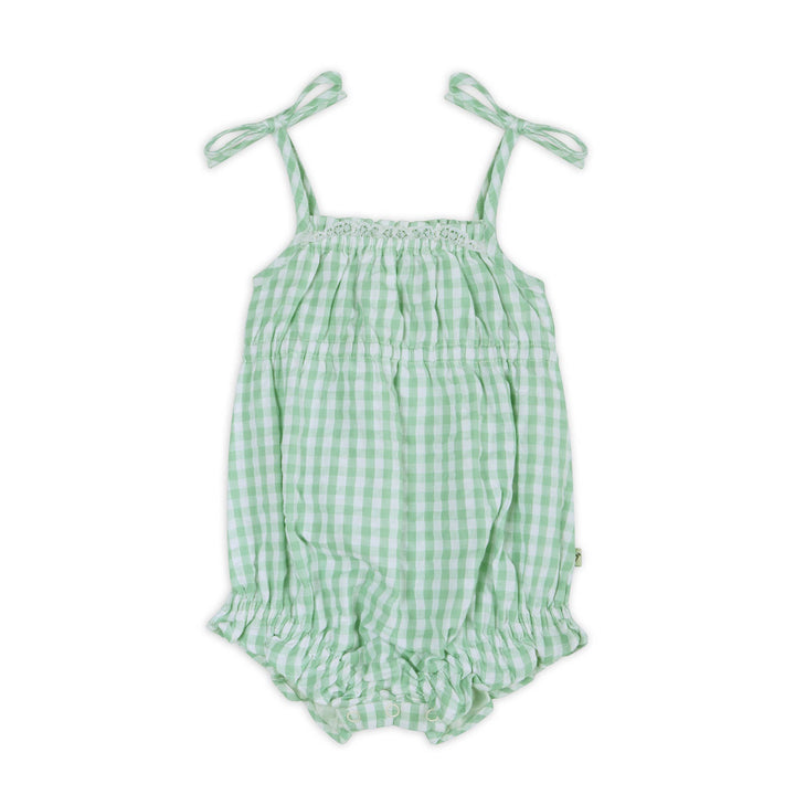 Forest Gingham Baby Romper + Headband