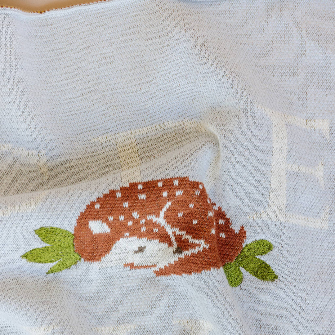 Organic Cotton Alphabet Woodland Blanket