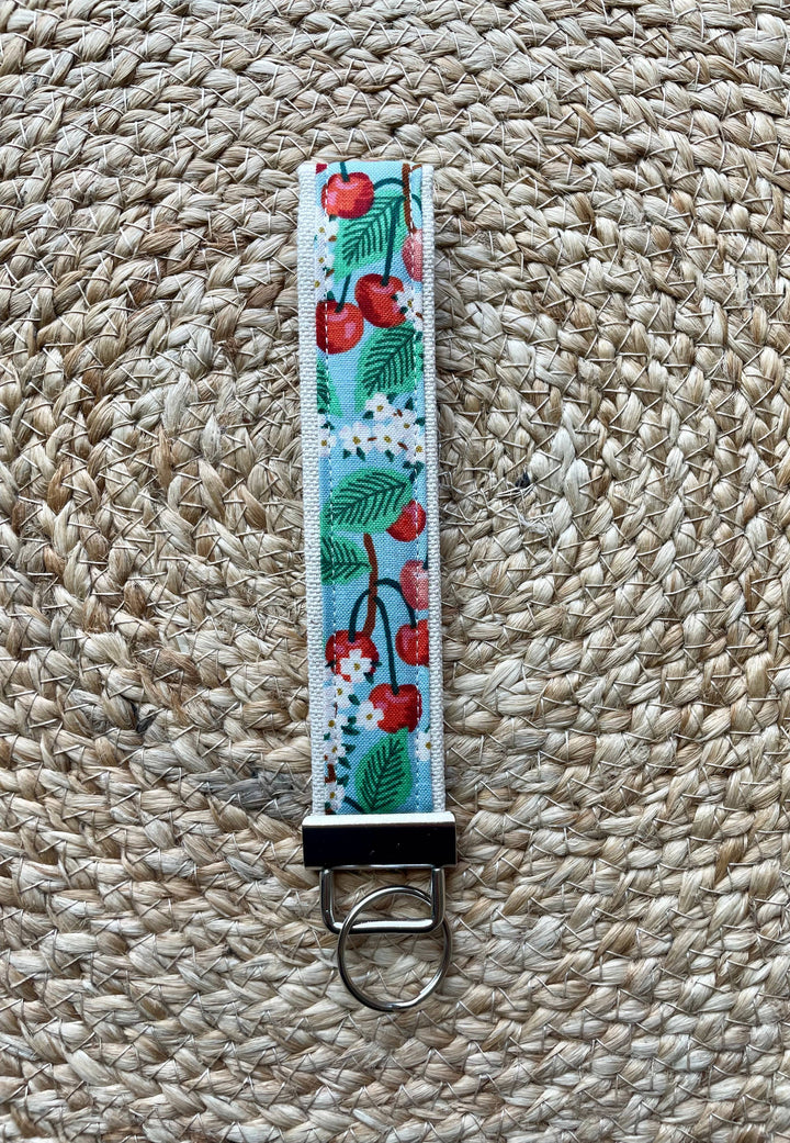 Rifle Paper Co. Blue Cherry Blossom Keychain Wristlet