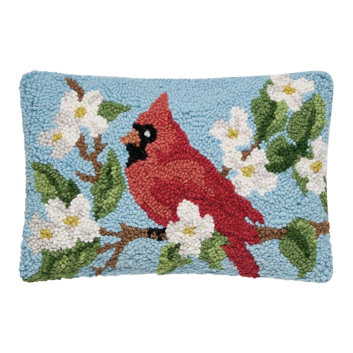 Cardinal Hook Pillow, 100% Wool