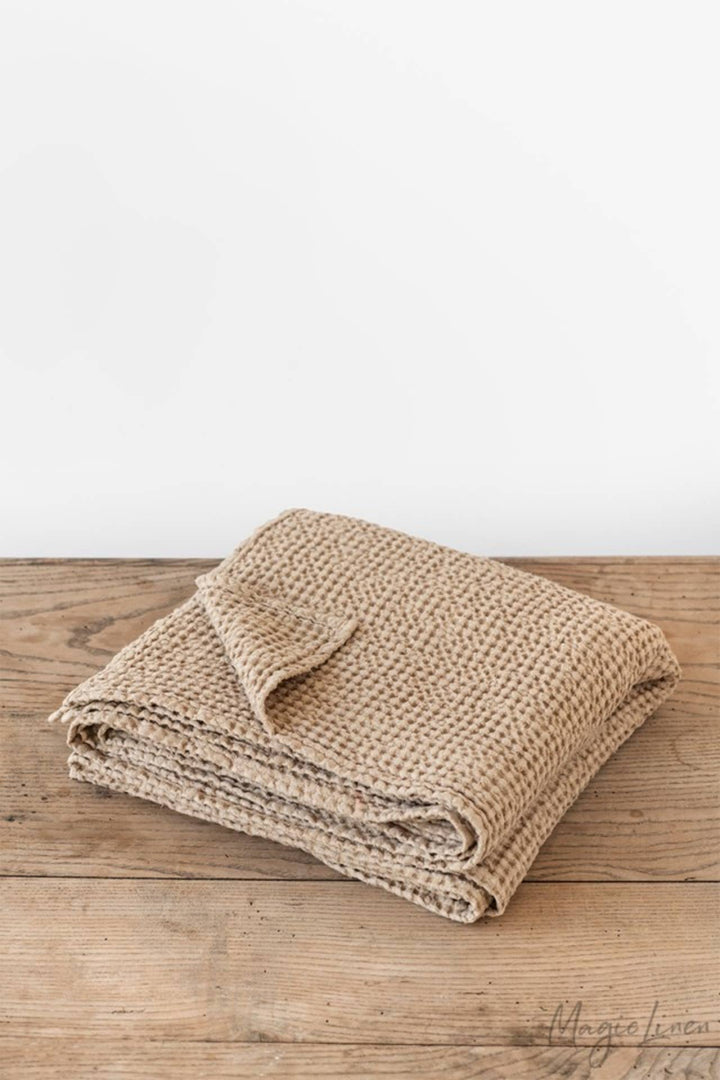 Linen Waffle Throw Blanket, 3 Colors