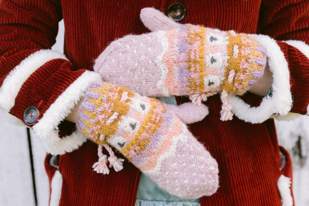 Suffolk Sheep Mittens in Mauve