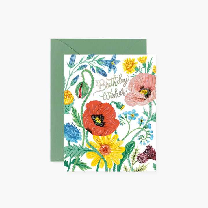 Wild Flowers Birthday Card