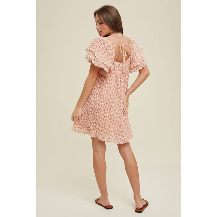 Floral Pleated Mini Dress