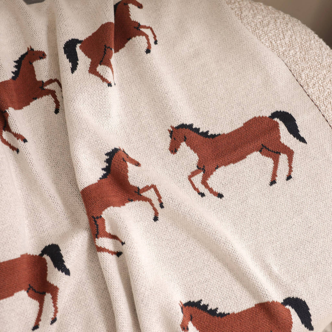 Horse Organic Cotton Baby Blanket