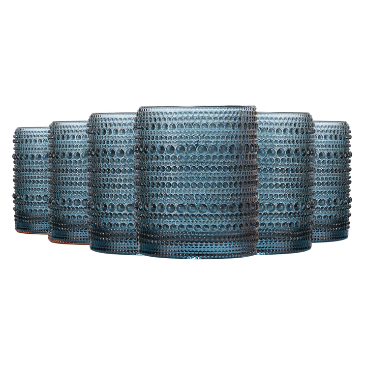 Blue Hobnail Beaded Tumbler