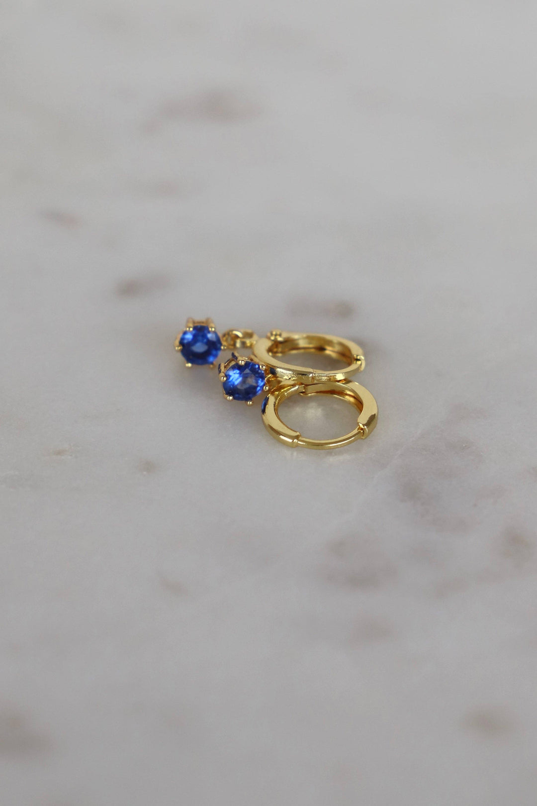 Round Birthstone Huggies