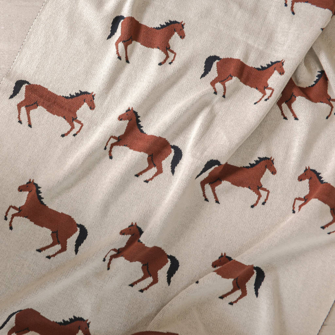 Horse Organic Cotton Baby Blanket