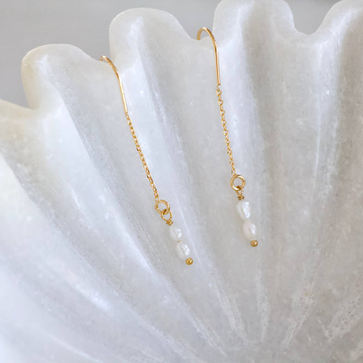 Pearl Threader Earrings 