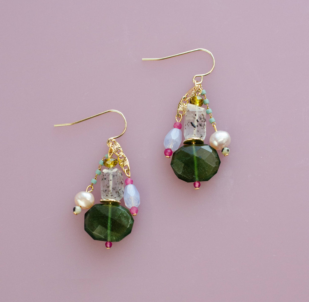 Simone Gemstone Dangle Earrings