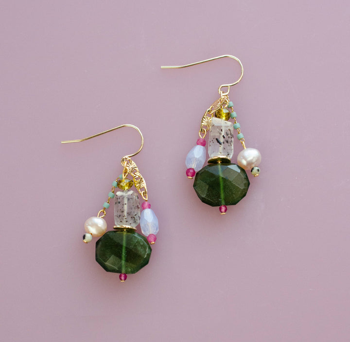 Simone Gemstone Dangle Earrings
