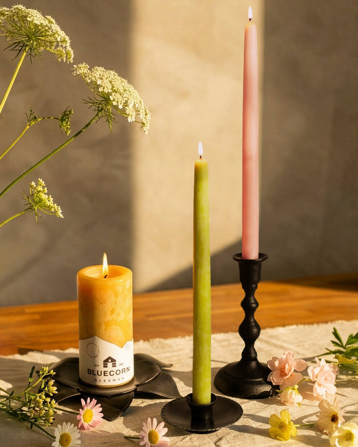 Pistachio Beeswax Tapers, 3 Sizes