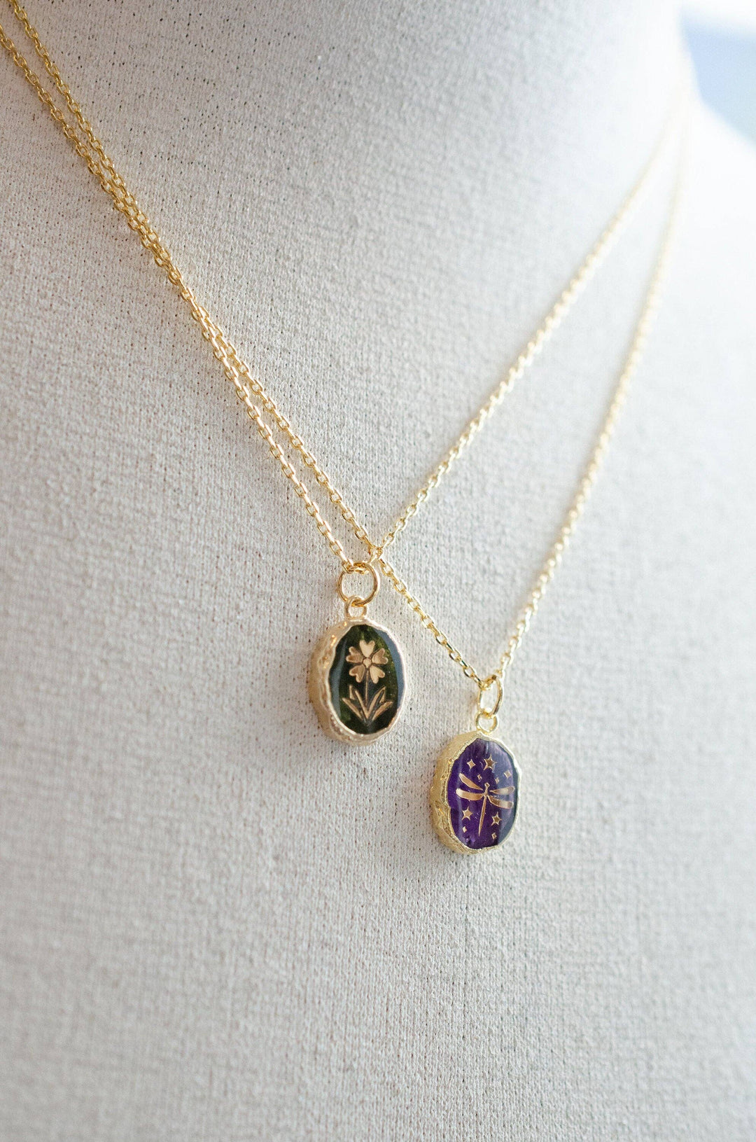 Symbol Stone Necklace: 16 inches / Blue Chalcedony Dove