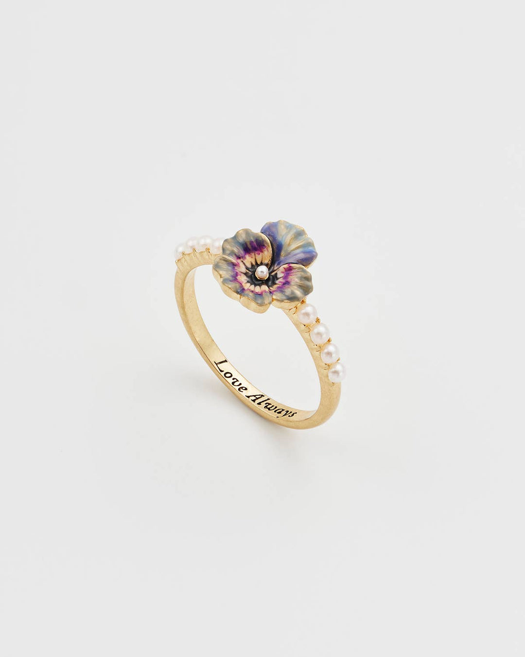 Pansy Pearl Ring, Medium