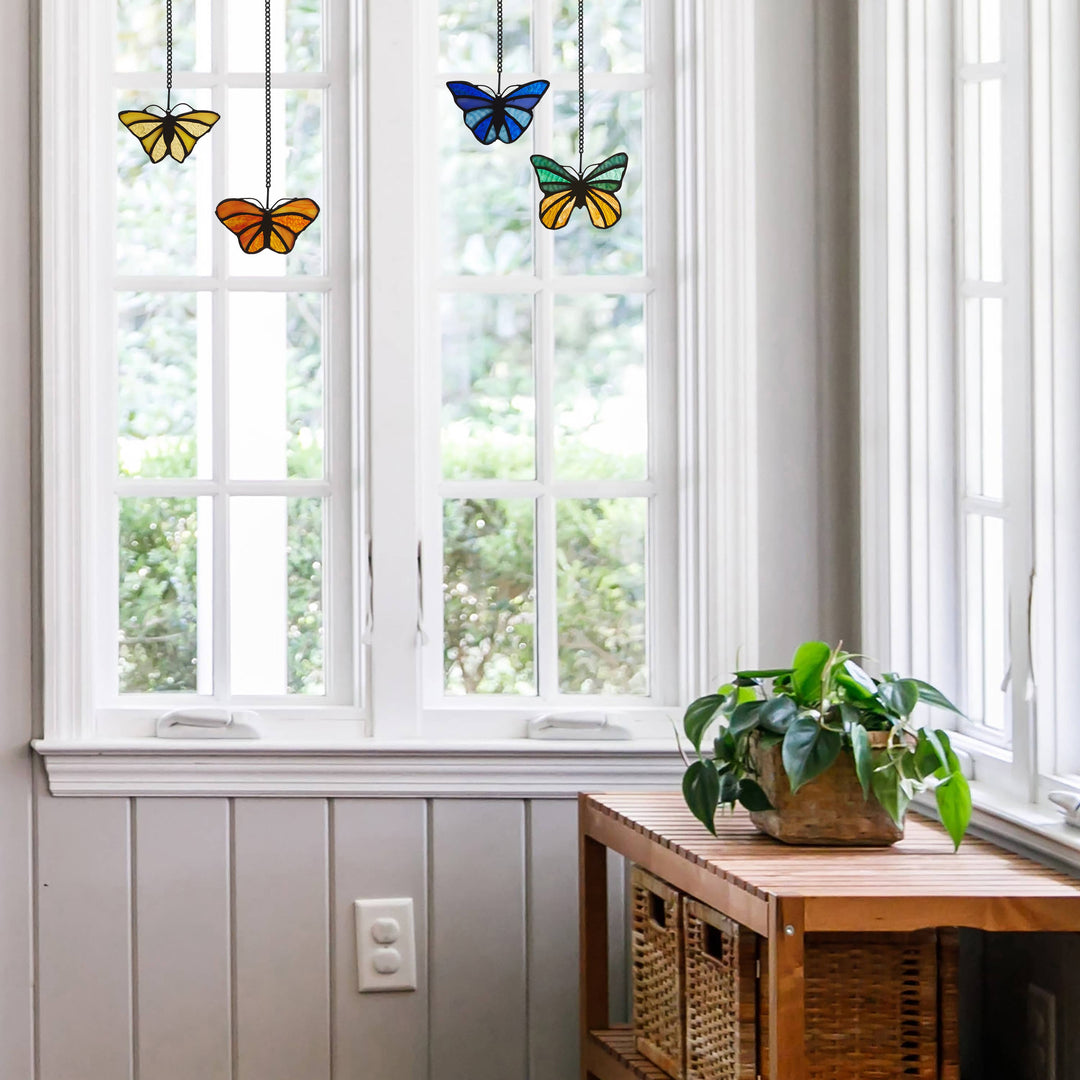 Butterfly Stained Glass Suncatcher, 4 Colors