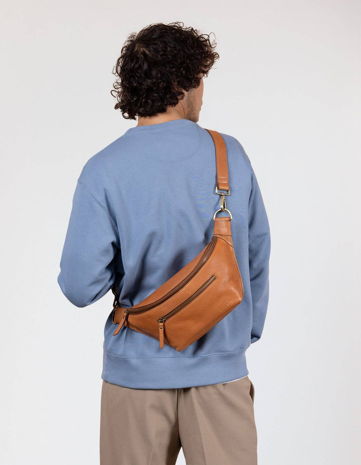 Drew Bum Bag, Wild Oak Soft Grain Leather