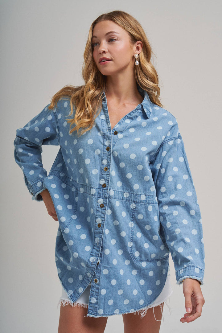 Polka Dot Button Down
