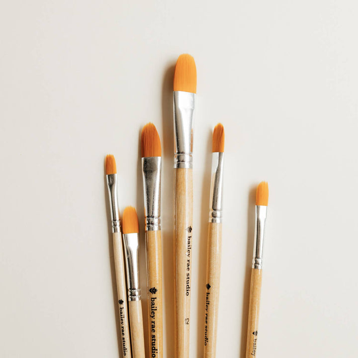 Filbert Watercolor Brush Set, 6 Piece