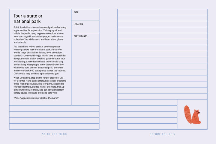 50 Things to Do Before You're 5 Journal