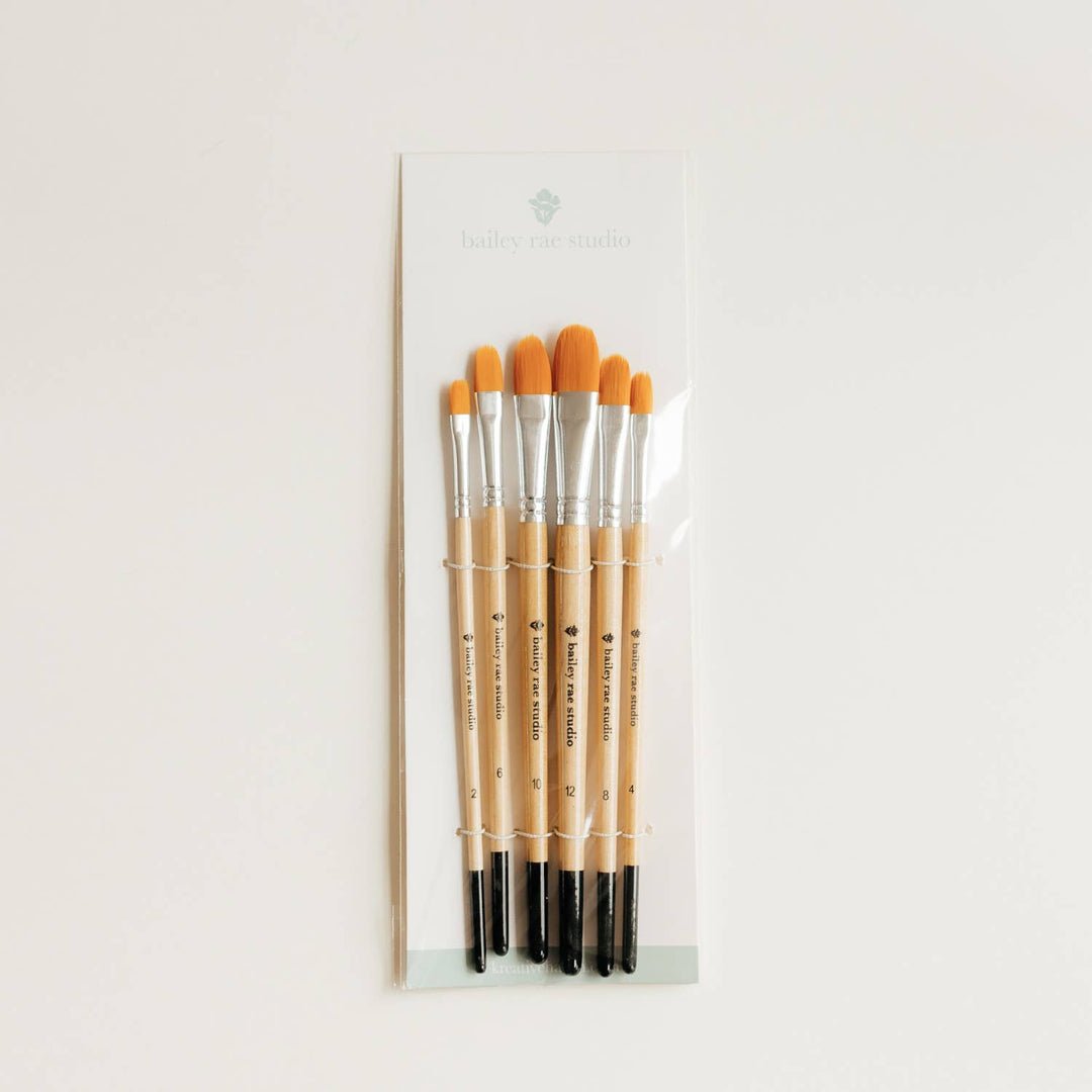 Filbert Watercolor Brush Set, 6 Piece