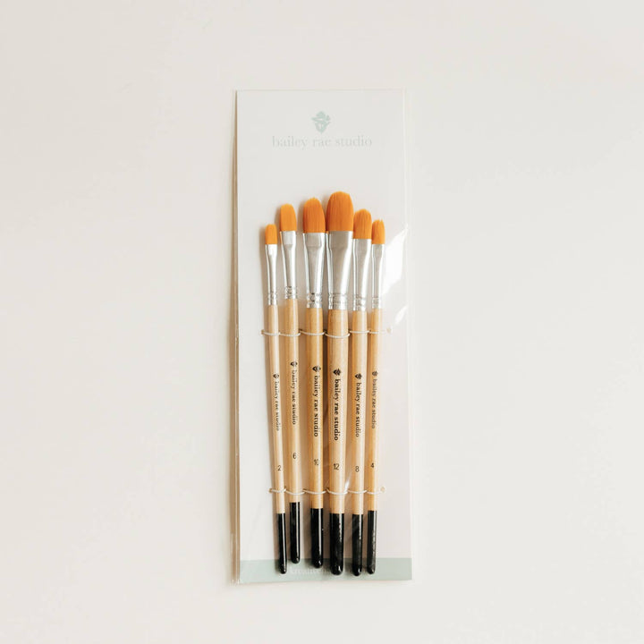 Filbert Watercolor Brush Set, 6 Piece