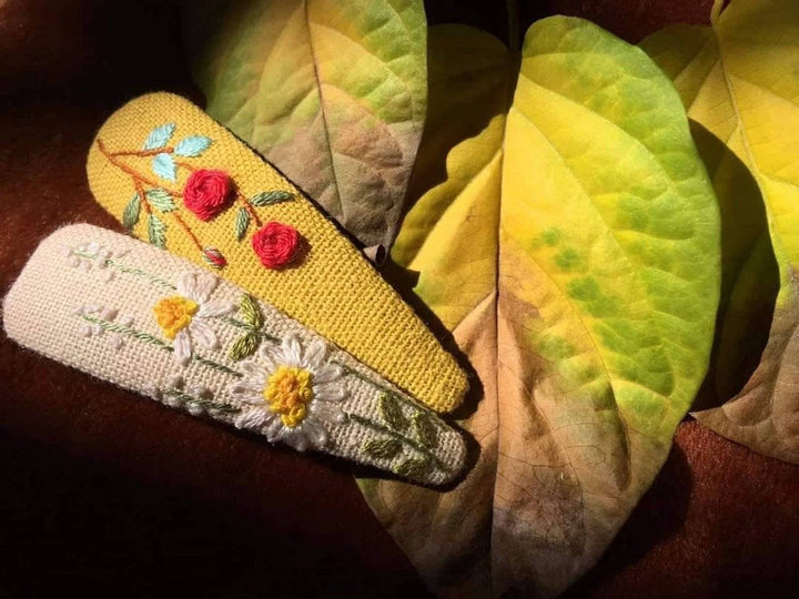 Daisy Garden Embroidered Barrette