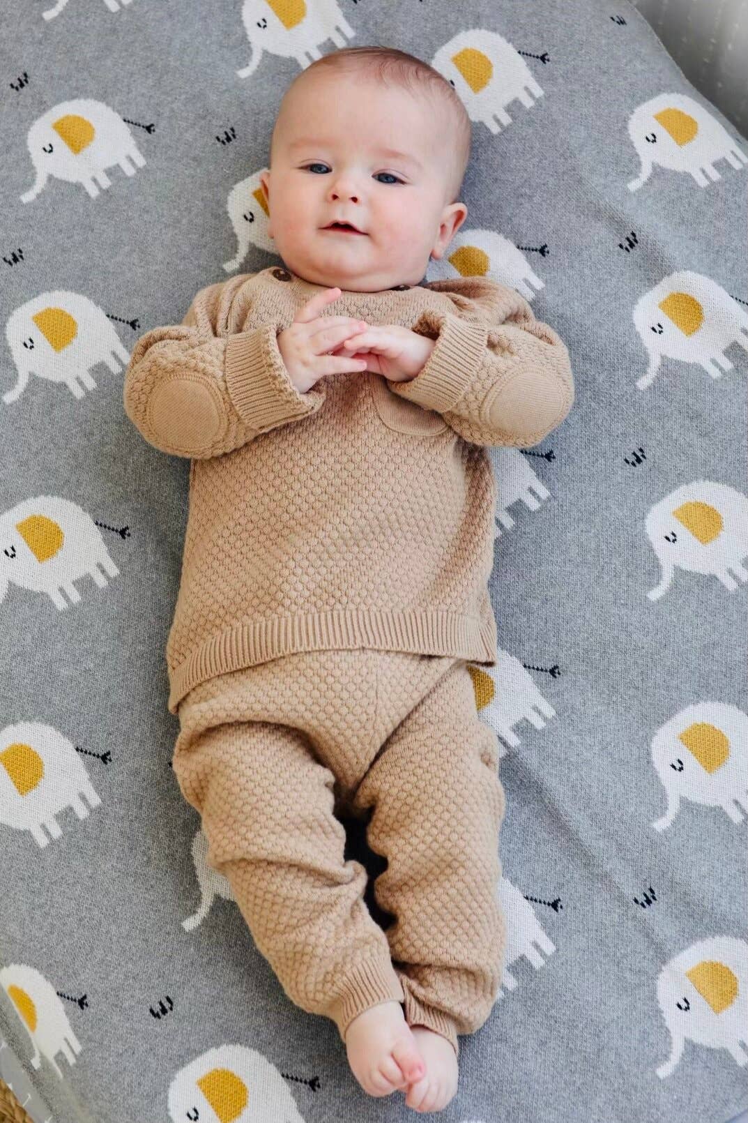 Elephant Organic Cotton Baby Blanket