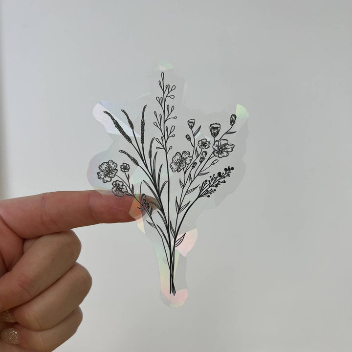 Black Wildflower Vinyl Suncatcher Decals