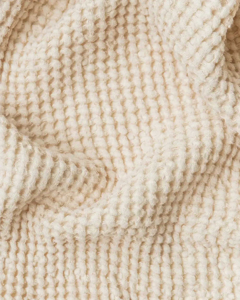 Vanilla Linen Waffle Throw Blanket