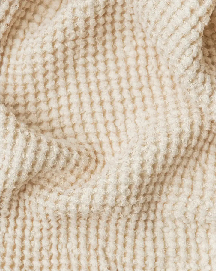 Vanilla Linen Waffle Throw Blanket