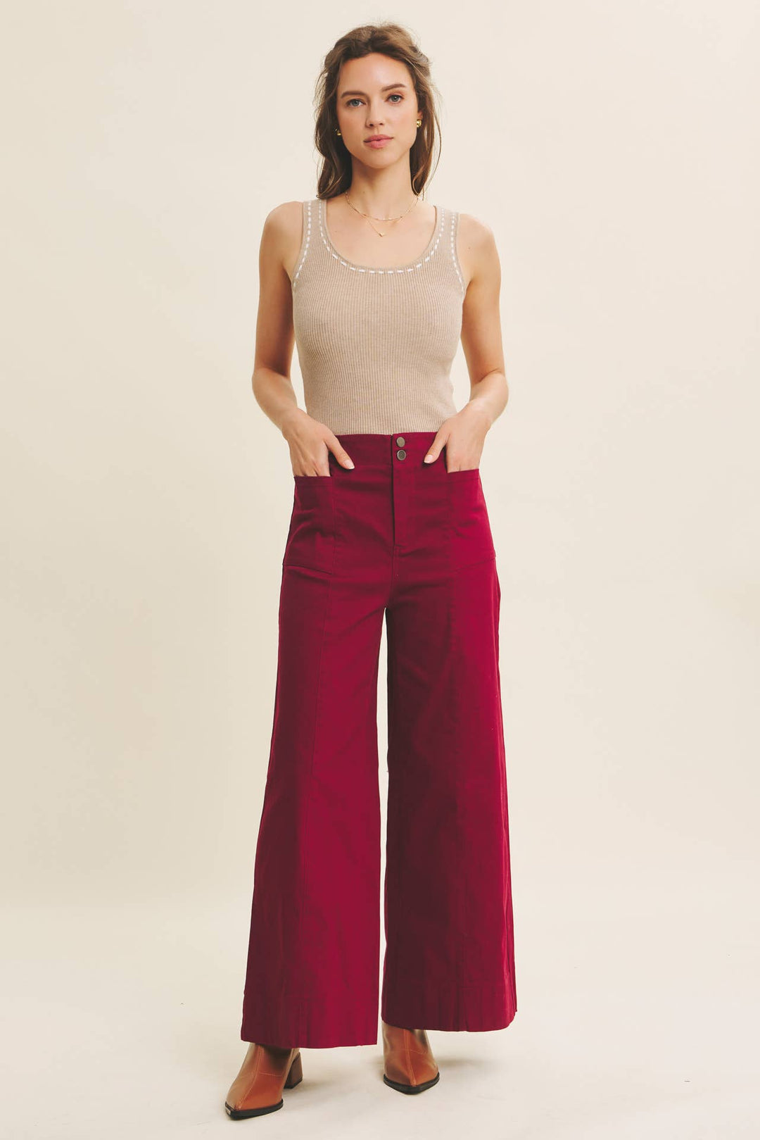 Everyday Essential Stretchy Wide-Leg Pants -2 Colors