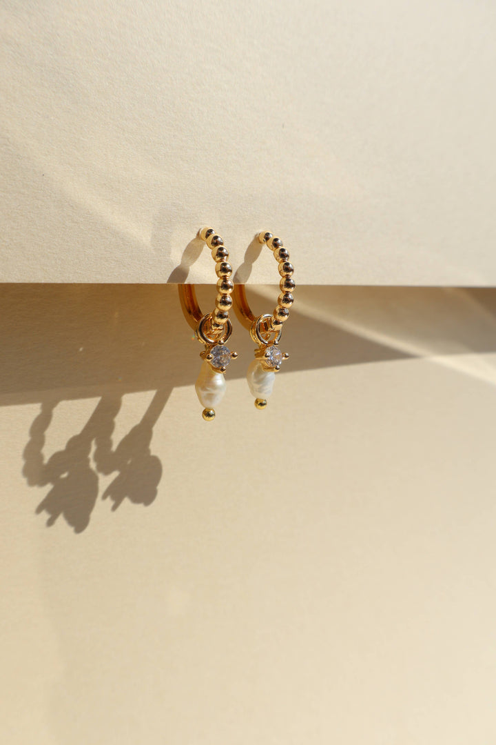 Dainty Freshwater Pearl Charm Earrings