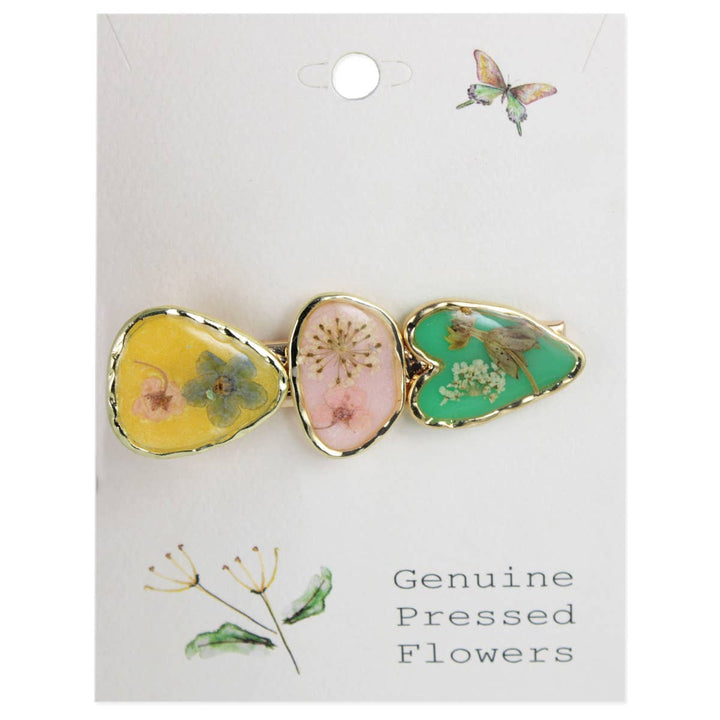 Bright Pastel Dried Flower Barrette