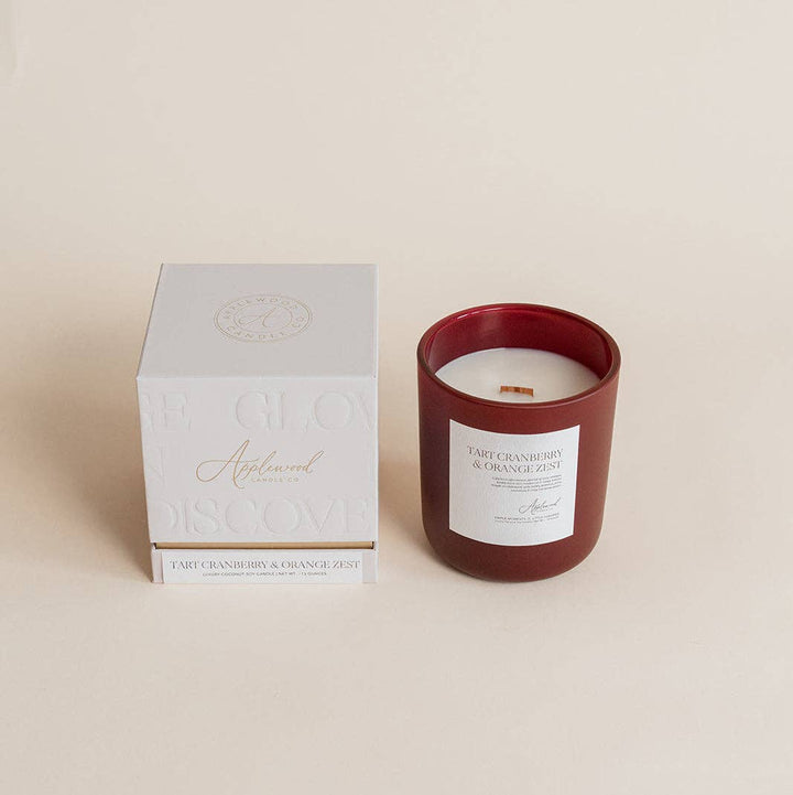 Tart Cranberry &amp; Orange Zest Luxury Candle, Made in Michigan