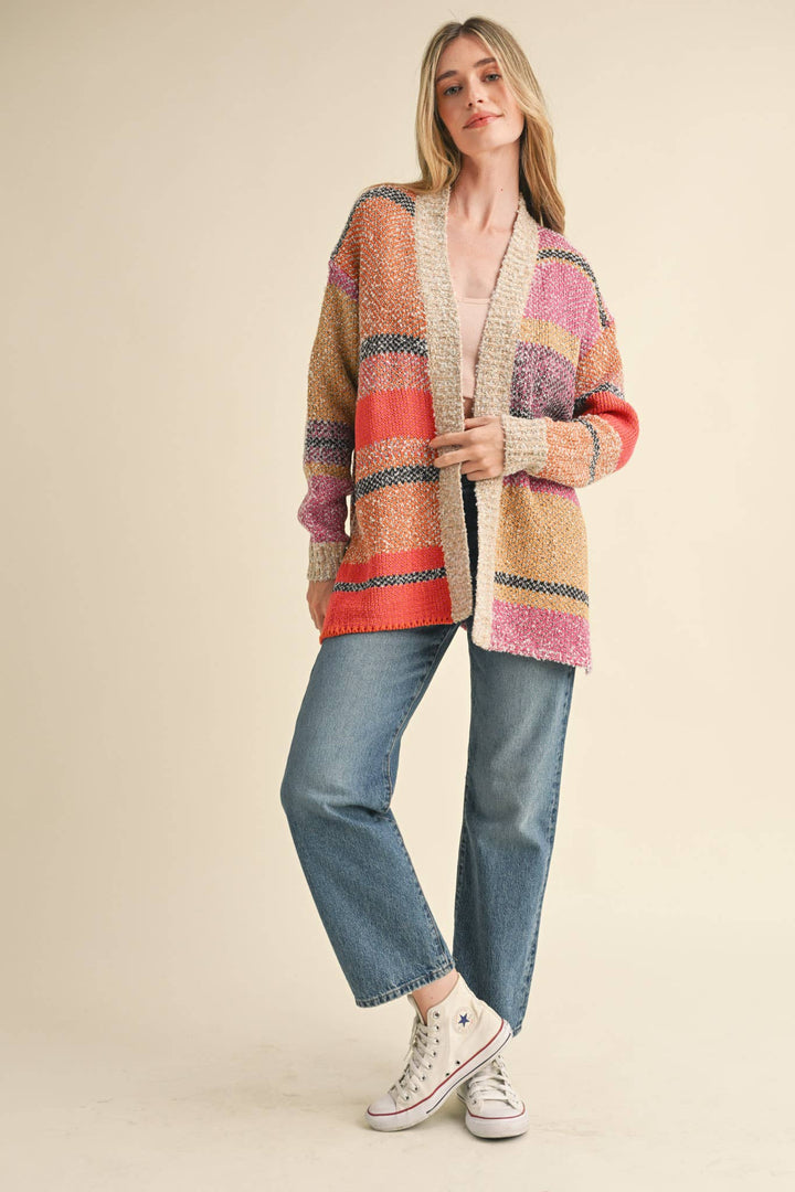Oversized Color Block Cardigan in 2 Colors