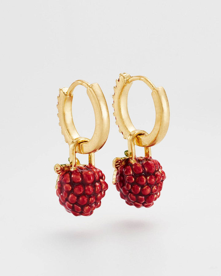 Orla Raspberry Huggie Earrings