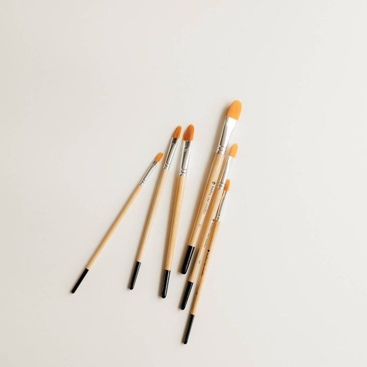 Filbert Watercolor Brush Set, 6 Piece