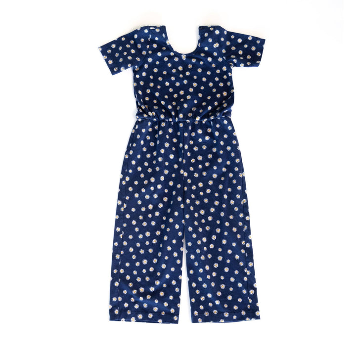 The Short Sleeve Wide Leg Jumpsuit in English Daisy