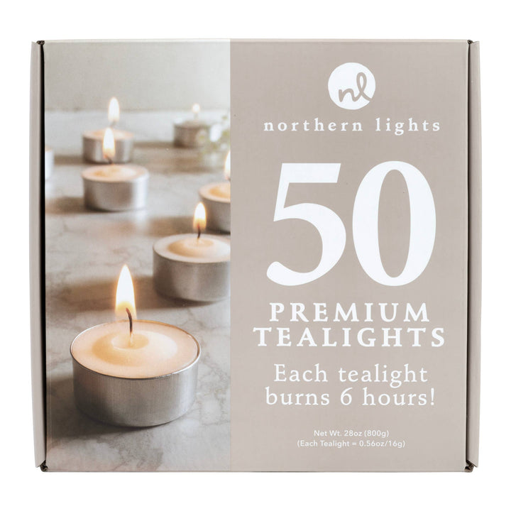 Unfragranced Tealight Candles- 50pc Box