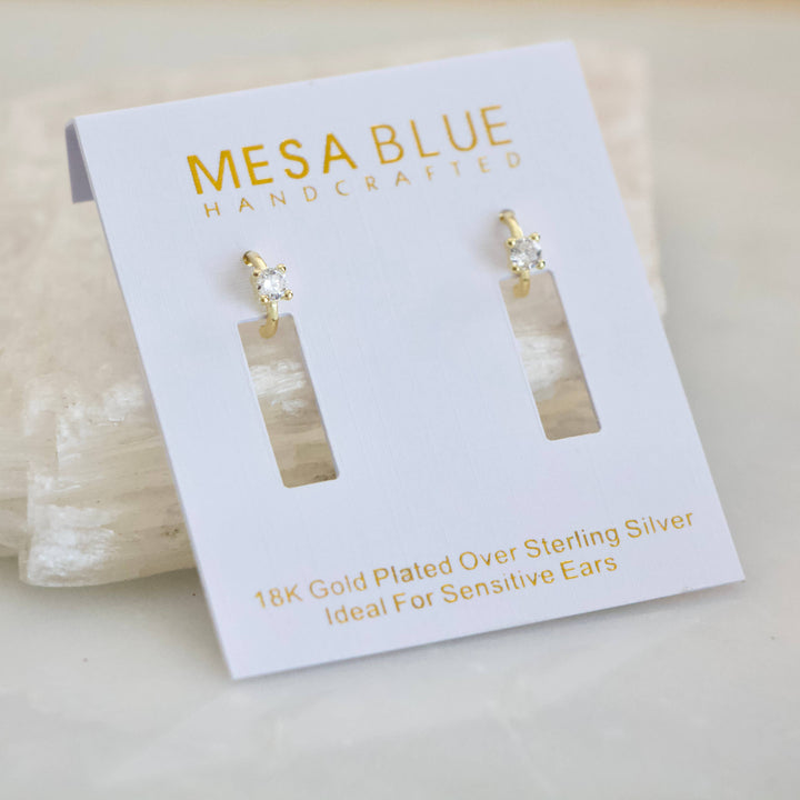 Zircon Tiny Huggie Hoop Earrings