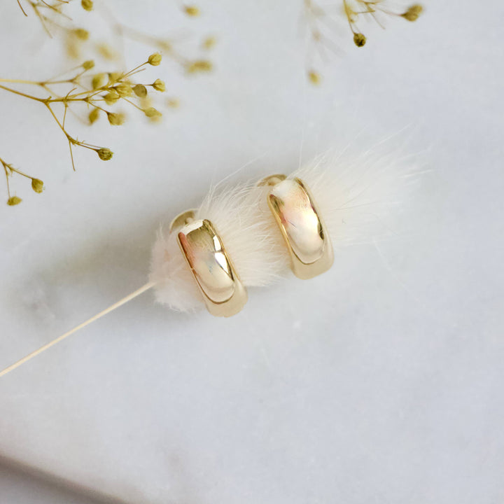 Chubby Hoop Earrings, Silver or Gold