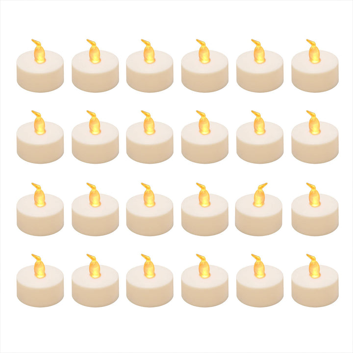 Battery Operated LED Tea Lights, Amber - Set of 24